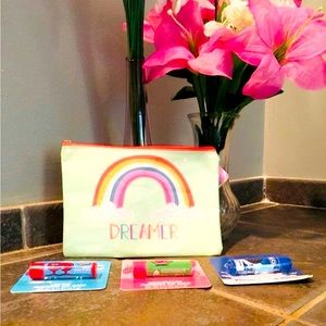 Cosmetic bag with lip balms